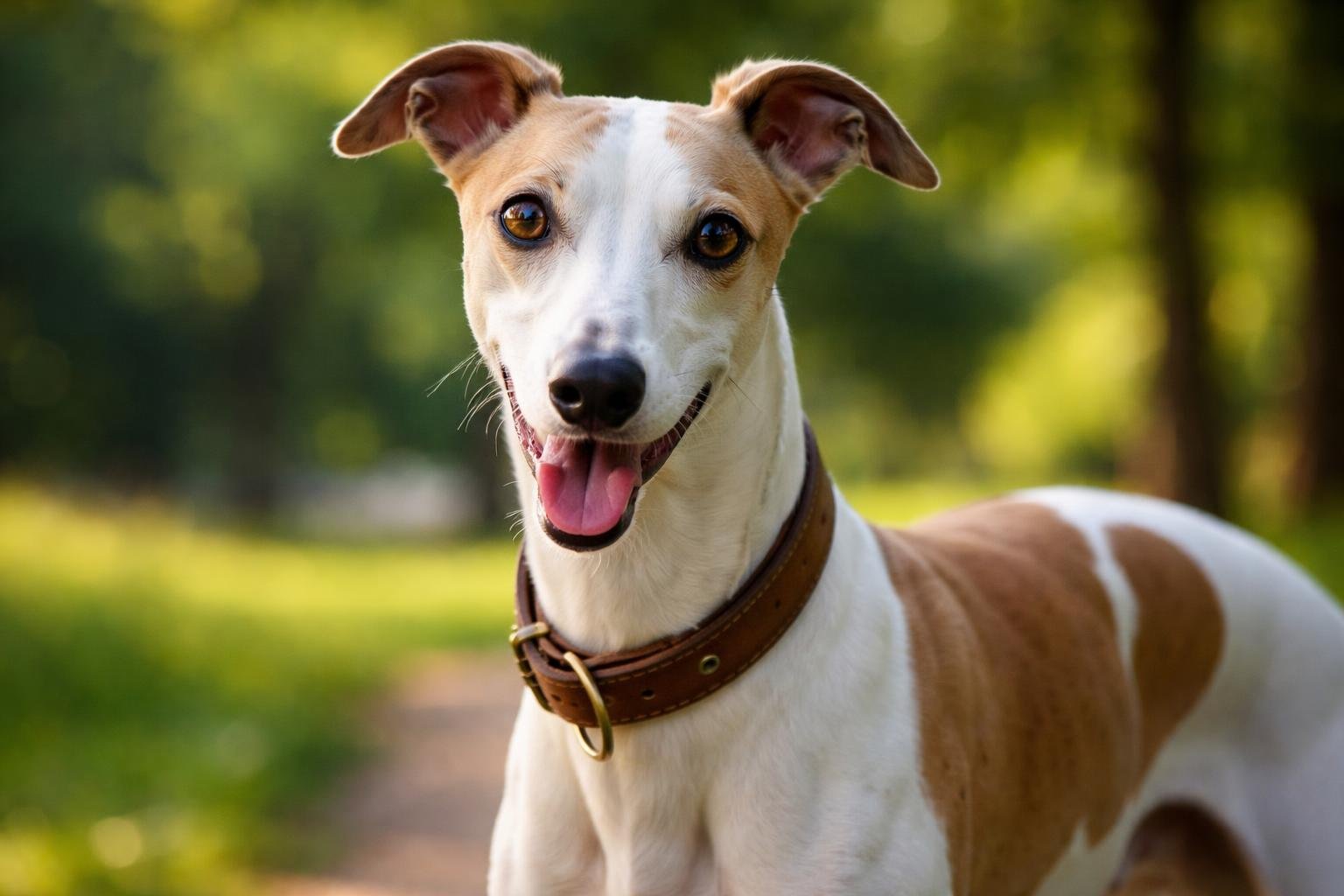 Angol agár vidám pillantása a szabadban