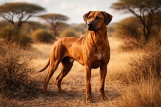 Afrikai oroszlánkutya elegáns és bátor megjelenésben a természetben