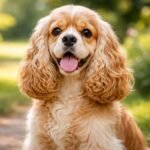 Amerikai cocker spániel barátságos arca a természetben