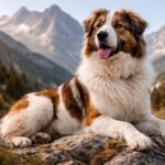 Atlaszi hegyikutya védőkutya hegyvidéki környezetben