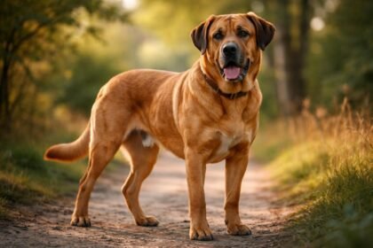 Broholmer kutya a természetben, barátságos és védelmező