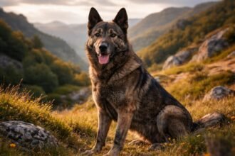 Castro Laboreiro-i pásztorkutya egy gyönyörű tájban