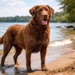 Chesapeake Bay retriever a vízparton