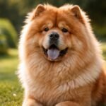 Vidám csau csau kutya a természetben