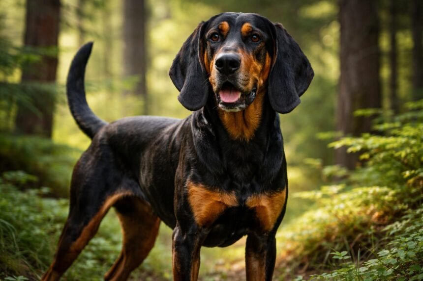 Fekete-cser mosómedvekopó erdőben, energikus megjelenés