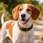 Egy isztriai kopó kutya mosolygós arccal a természetben