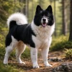 Karéliai medvekutya a természetben, energikus kutya