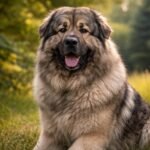 Kaukázusi juhászkutya a természetben, boldogan ülve