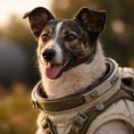 Lajka, a hűséges kutya űrhajós felszerelésben.