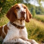 Olasz kopó pihen a természetben, energikus és elegáns vadászkutya.