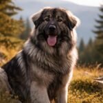 Sarplaninai juhászkutya szabadban, háttérben természetes táj