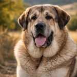 Spanyol masztiff kutya napfényes tájban