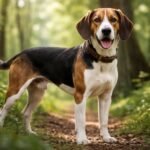 Ritka Szávavölgyi kopó kutya akció közben a természetben.