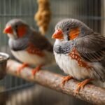 Bengáli pintyek zárt tartásban egy kalitkába