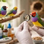 Gould-amandina díszmadarak egészségügyi ellenőrzése