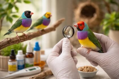 Gould-amandina díszmadarak egészségügyi ellenőrzése