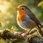 Színes díszmadár tollászkodás közben egy faágon üldögélve