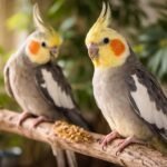 Nimfa papagáj finom mozdulatokkal kommunikál gazdájával