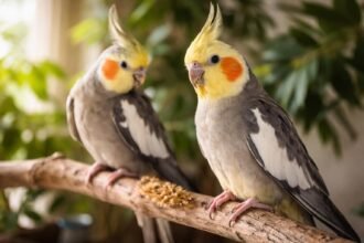 Nimfa papagáj finom mozdulatokkal kommunikál gazdájával