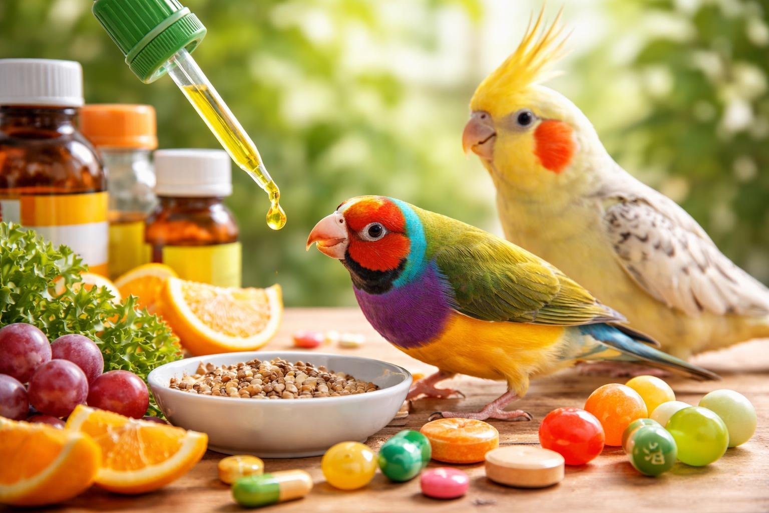 Díszmadarak vitaminpótlása: vitaminok és friss ételek