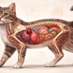 Kecses macska oldalnézete, finom részletekkel, gyermekekhez szelíd mozdulatokkal