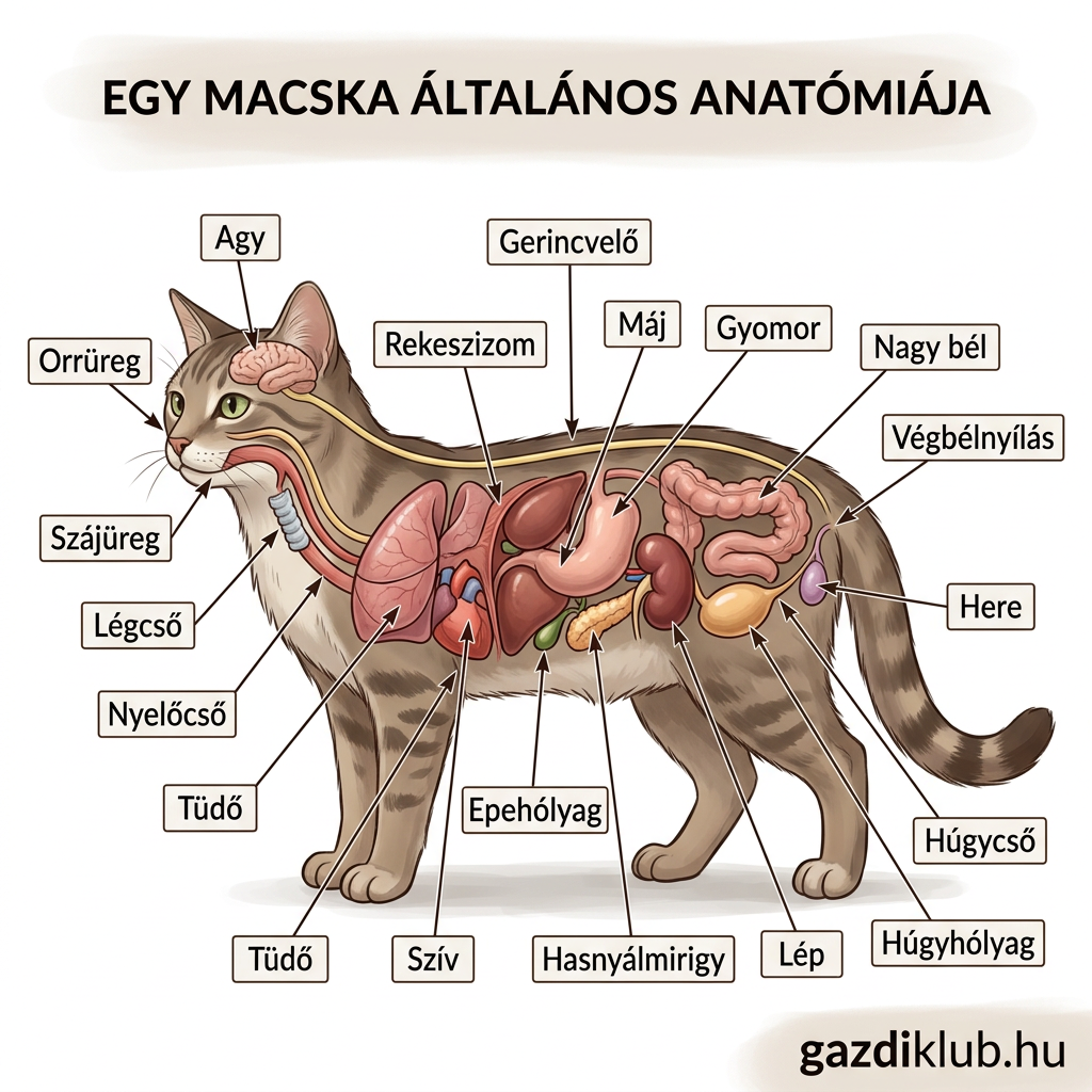 Macska belső szervek felépítése
