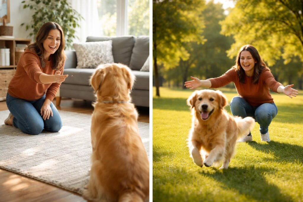 Behívás mesterfokon: Hogyan érheted el, hogy a kutyád minden helyzetben visszajöjjön? Kutya és gazdája otthoni behívási gyakorlata lépésről lépésre