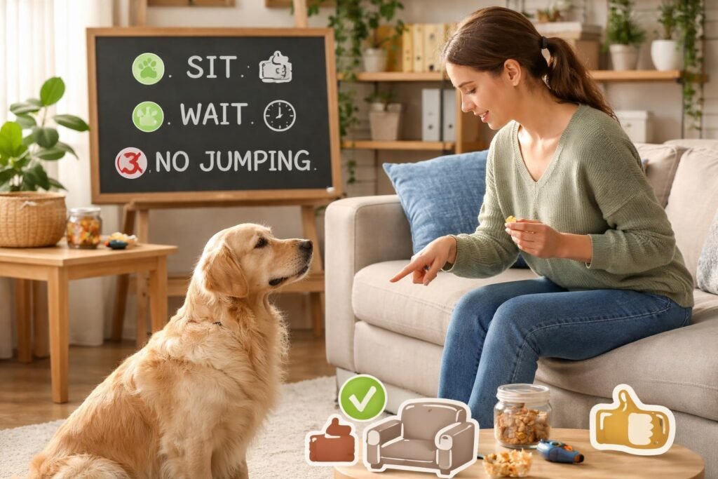 Következetes kutyanevelés, jutalomfalat és boldog kutya a parkban