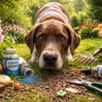 Kert és kutya veszélyes növényekkel és szerszámokkal